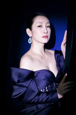秦海璐露肩丝绸长裙沉静典雅写真图片_2