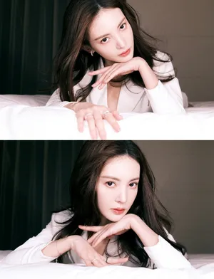 金晨白裙深V性感白皙美腿写真图片_5