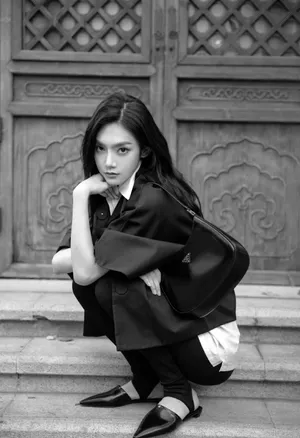 曾可妮挑染黑白时尚写真图片