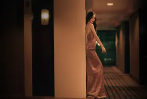金晨星河流光长裙写真图片_10