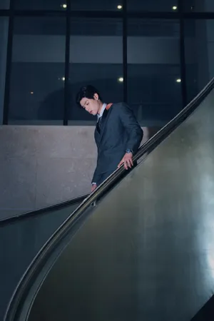 董又霖深灰西装绅士写真图片_3