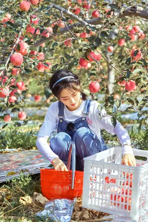 邢菲背带牛仔裤甜美剧照图片_8