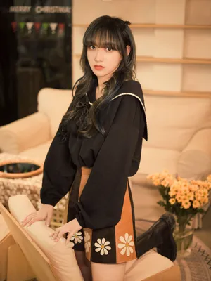 程潇黑衣甜美少女感写真图片_5