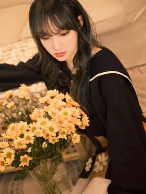 程潇黑衣甜美少女感写真图片_8