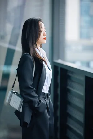张靓颖西服套装优雅干练写真图片