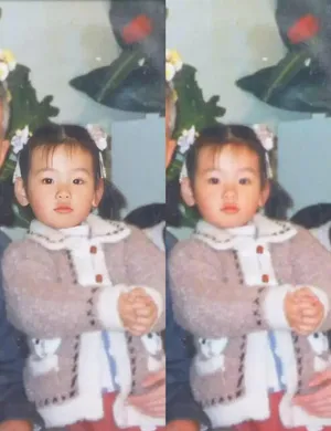陈都灵双马尾清纯甜美童年旧照图片_5
