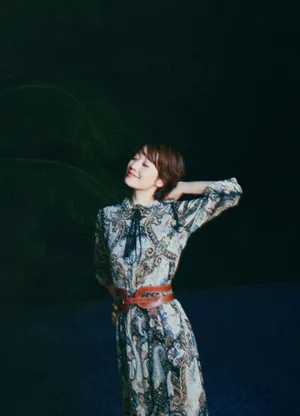 马伊琍印花长裙性感写真图片