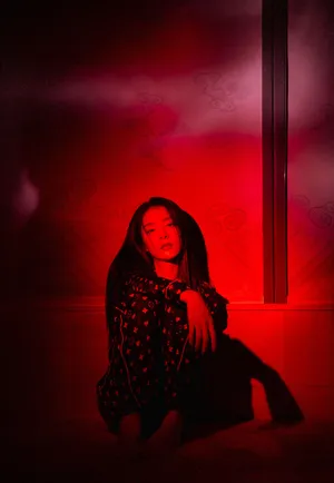 傅菁性感光影睡衣写真大片_3