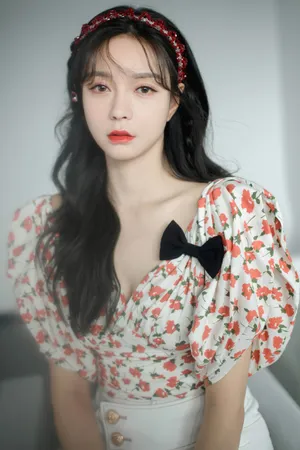沈梦辰泡泡袖甜美时尚写真图片
