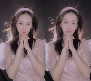 白鹿粉裙发箍甜美少女感写真图片_2