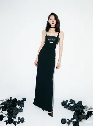 宋茜黑色亮片裙甜酷写真图片_4