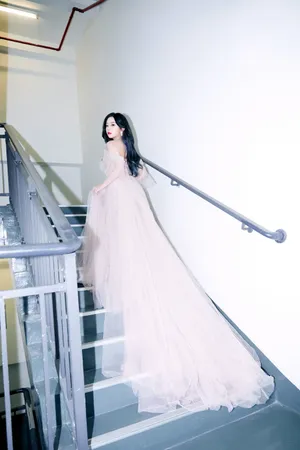 张紫宁挑染紫发粉裙优雅写真图片_6