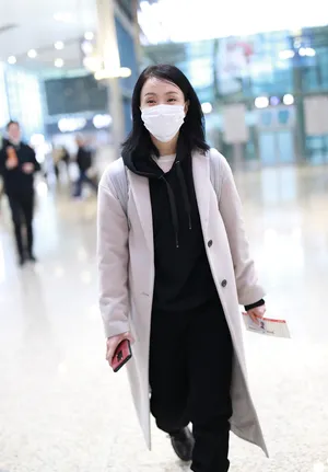 陶虹浅色大衣优雅魅力机场照图片_2