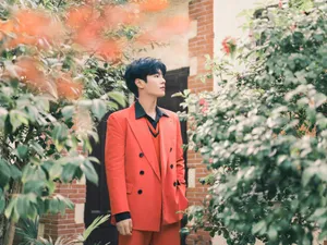 李汶翰枫红西装文艺写真图片_2