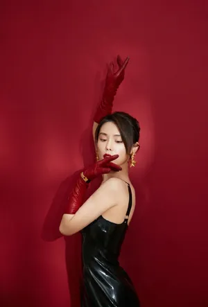 韩丹桐乳胶鱼尾裙性感写真图片_2