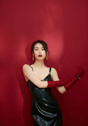 韩丹桐乳胶鱼尾裙性感写真图片_3
