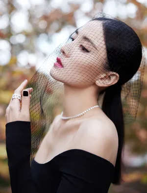 优雅女神宋佳露肩裙性感写真图片_1