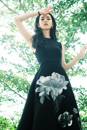 陈都灵黑色长裙优雅写真图片_4