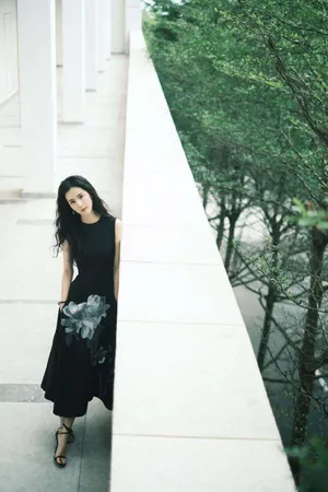 陈都灵黑色长裙优雅写真图片_12