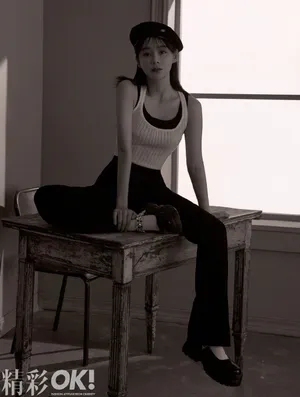 袁姗姗时尚性感黑白写真图片_4