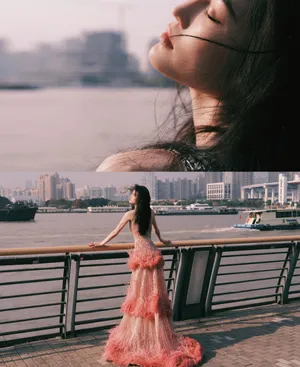 何穗粉色亮片裙性感写真图片_2