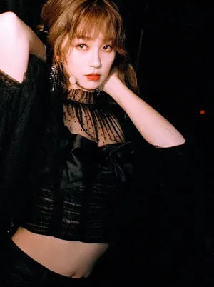 性感美女明星虞书欣黑丝长裙写真图片_6