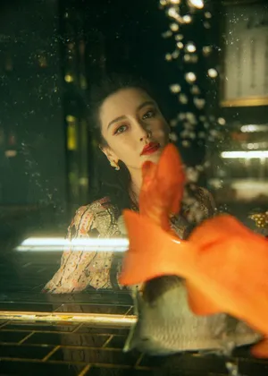 angelababy刺绣长裙金鱼大片写真图片_13