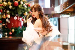 孔雪儿红粉纱裙浪漫仙气写真图片_2