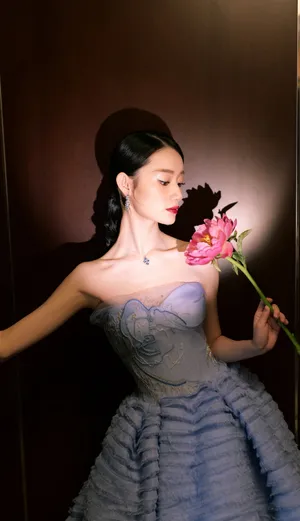 郭晓婷性感抹胸裙写真图片_3