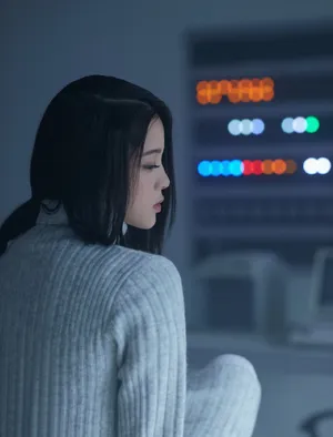 美女欧阳娜娜拍摄《仿生人》MV时的花絮照_1