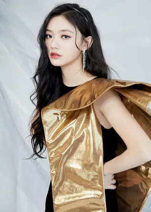林允黑色金箔礼服优雅时尚写真图片