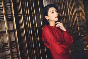 性感美女刘涛复古红裙优雅写真