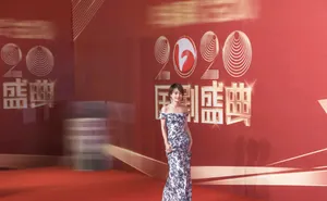 马伊琍青花瓷露肩长裙妩媚性感写真_12