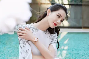 刘诗诗星钻长裙优雅性感写真图片_2
