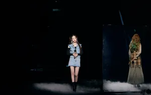 希林娜依·高双马尾牛仔装潇洒写真图片_7
