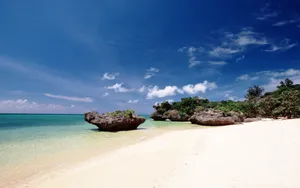 美丽的海水沙滩风景壁纸