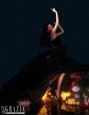 angelababy刺绣薄纱性感封面大片写真图片_3