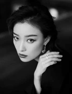 倪妮性感妩媚黑白写真图片