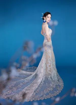 张萌性感青花瓷长裙写真图片_10