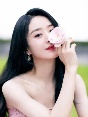 性感美女赵丽颖粉色裙子优雅写真_2