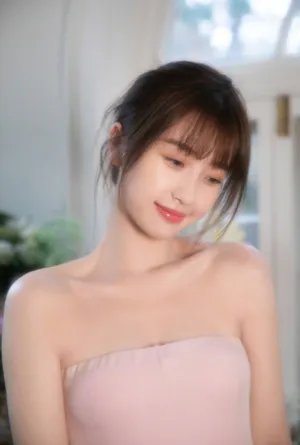 虞书欣粉裙甜美鲜花大片写真图片_14