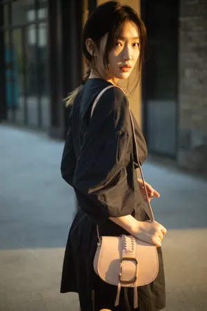 周依然黑裙少女甜美写真图片_10