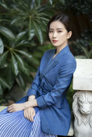 刘诗诗蓝色长裙优雅写真图片_9