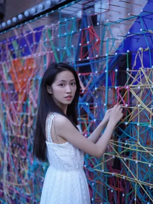 杨肸子白色长裙清新写真图片_8