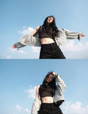 张俪露脐装甜酷写真图片