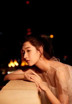 王玉雯薄纱裙唯美夜景写真图片_4