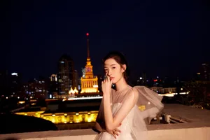 王玉雯薄纱裙唯美夜景写真图片_8
