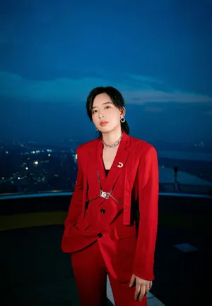 李斯丹妮红色西服魅力性感写真_5