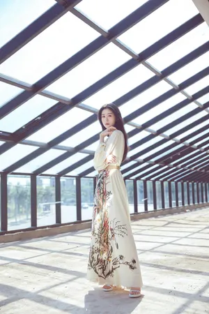 张碧晨印花礼裙优雅写真图片_1