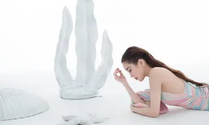 金莎湿发人鱼造型写真图片_3